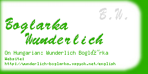 boglarka wunderlich business card